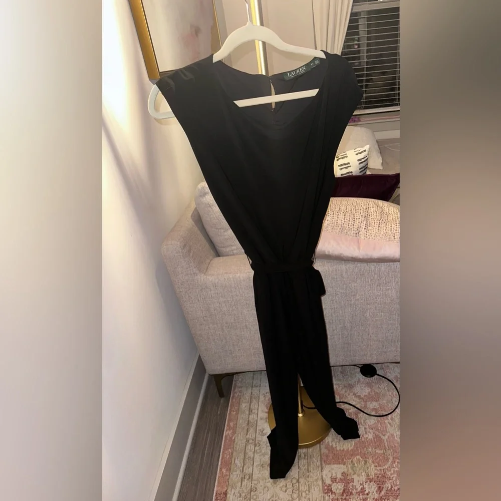 Ralph Lauren Black Tie Waist Pant Jumpsuit - Picture 5 of 13